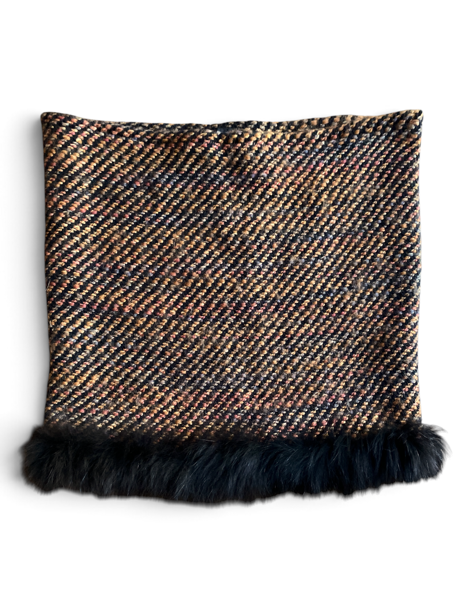 Schjelde Fur Trim Tweed Knit Collar