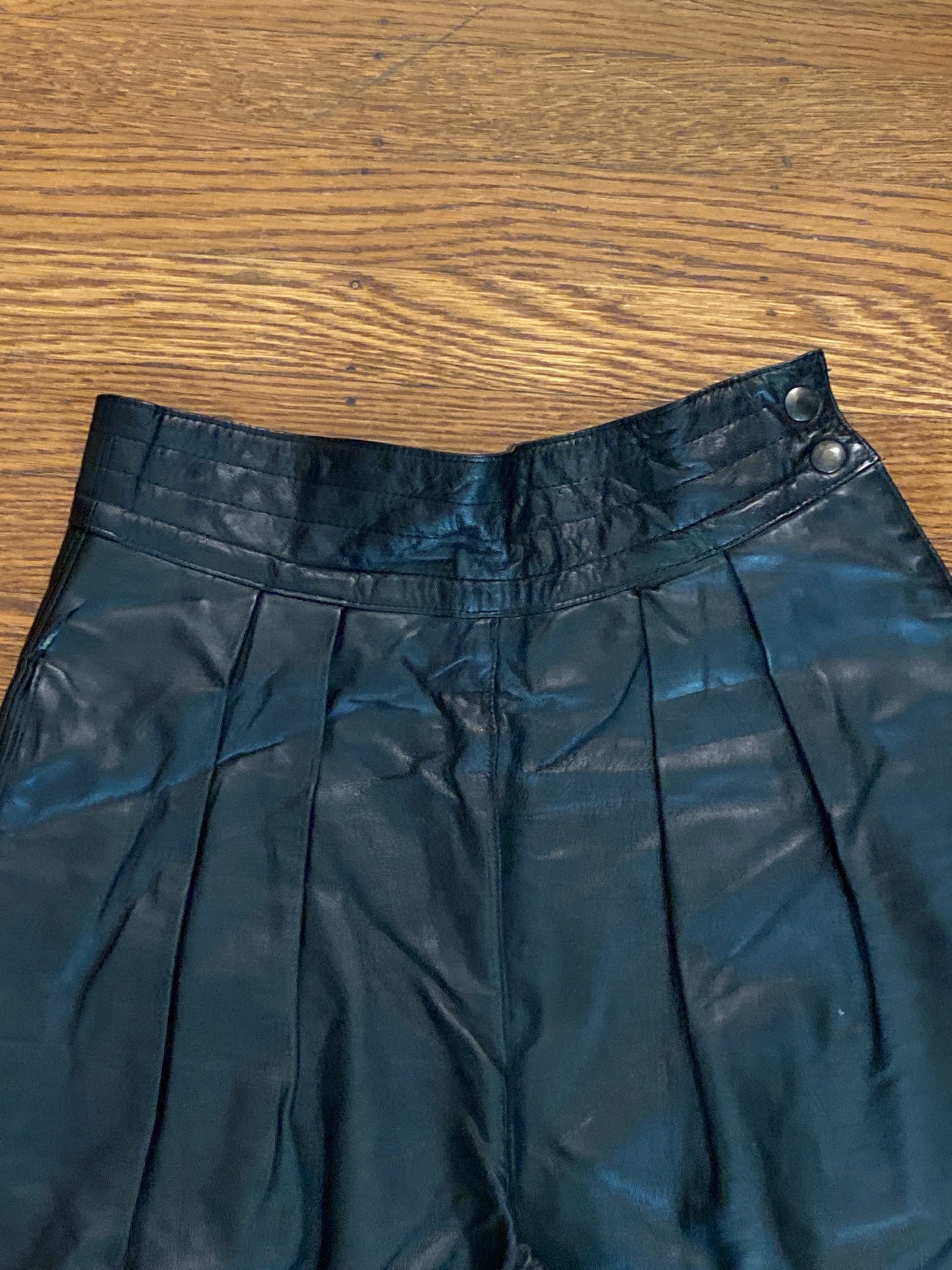 1980s Charles Klein Black Leather Trousers