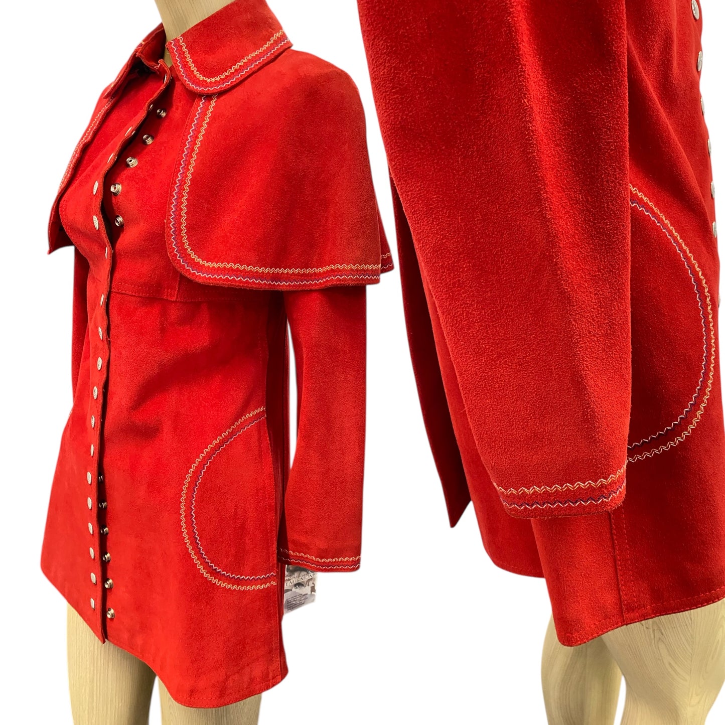 1960s Gassy Jack Red Suede Caplet Jacket