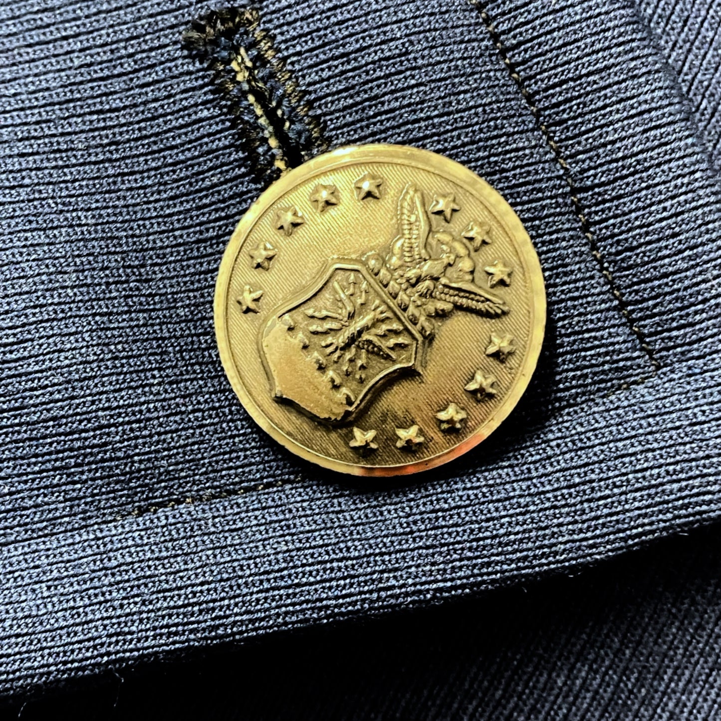 Vintage Blue Naval Military Trench
