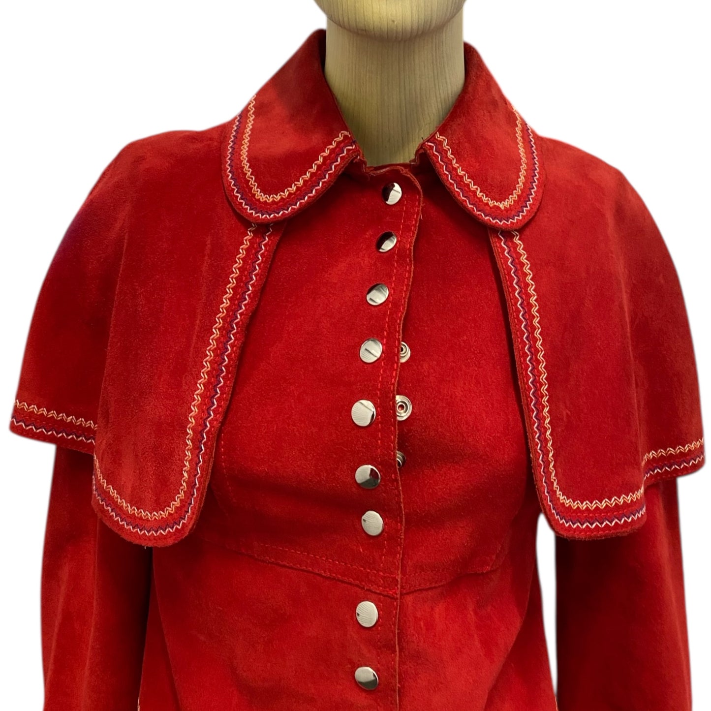 1960s Gassy Jack Red Suede Caplet Jacket