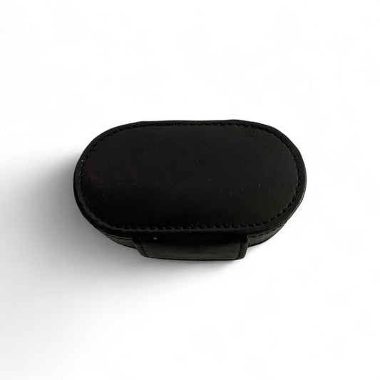 Vintage Black Leather Lipstick Case Mirror