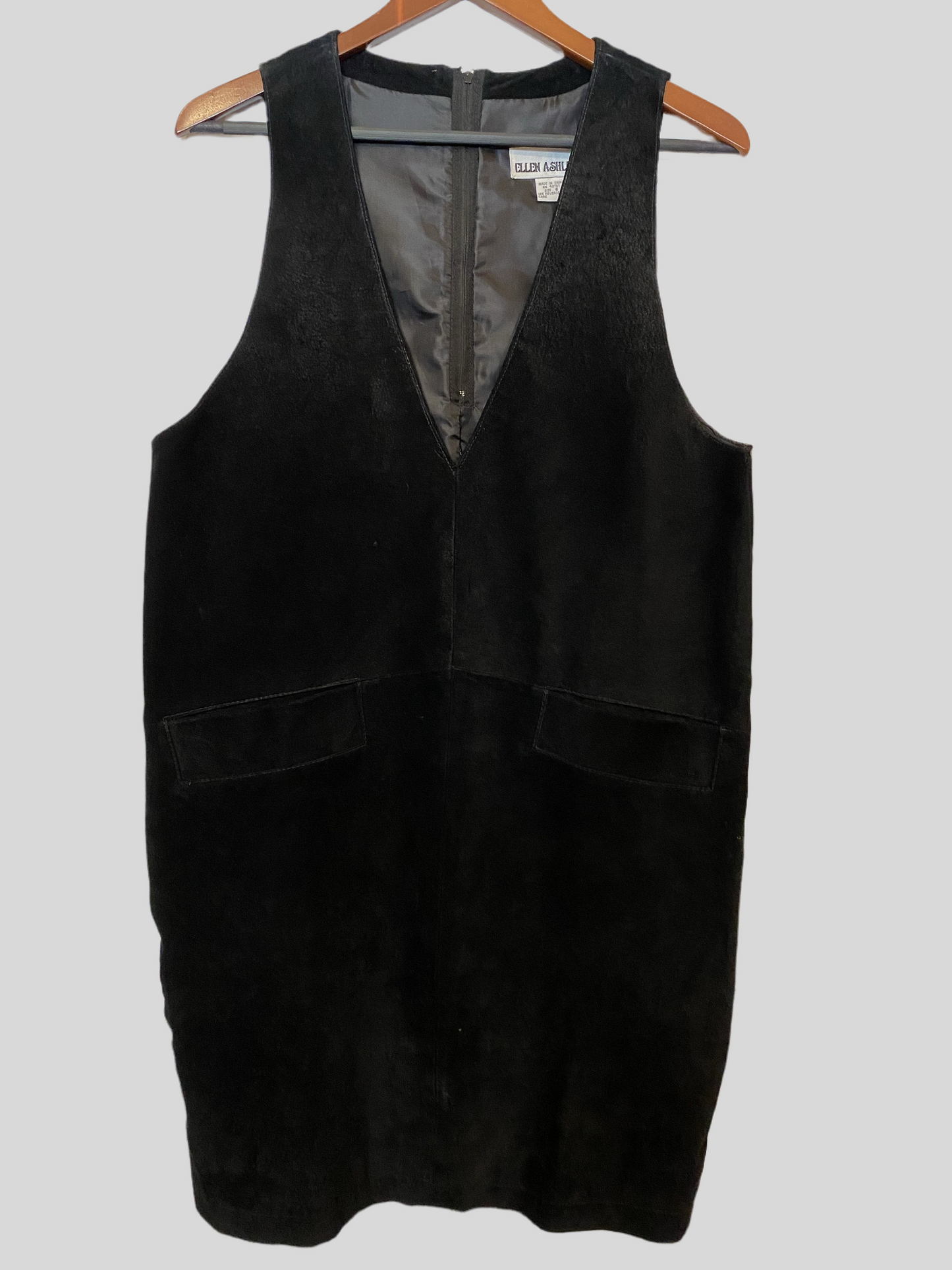 Ellen Ashley Suede Pinafore Dress