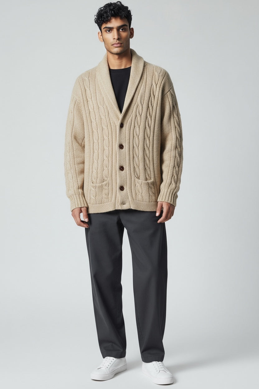 Vintage 70s/80s Grodins Wool Cable Knit Cardigan