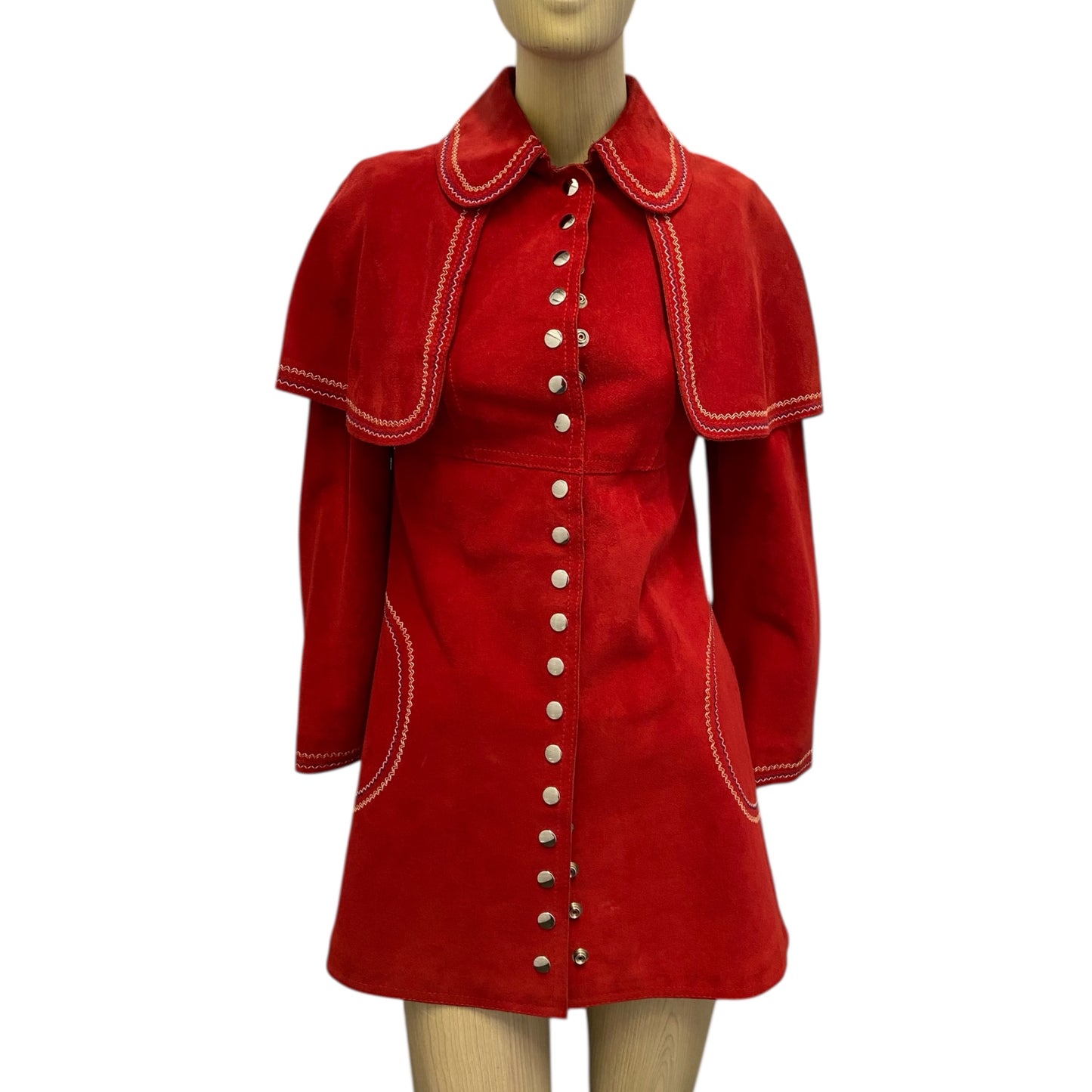 1960s Gassy Jack Red Suede Caplet Jacket