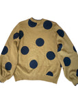 Brown Crewneck Sweater Black Dots