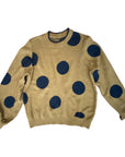 Brown Crewneck Sweater Black Dots