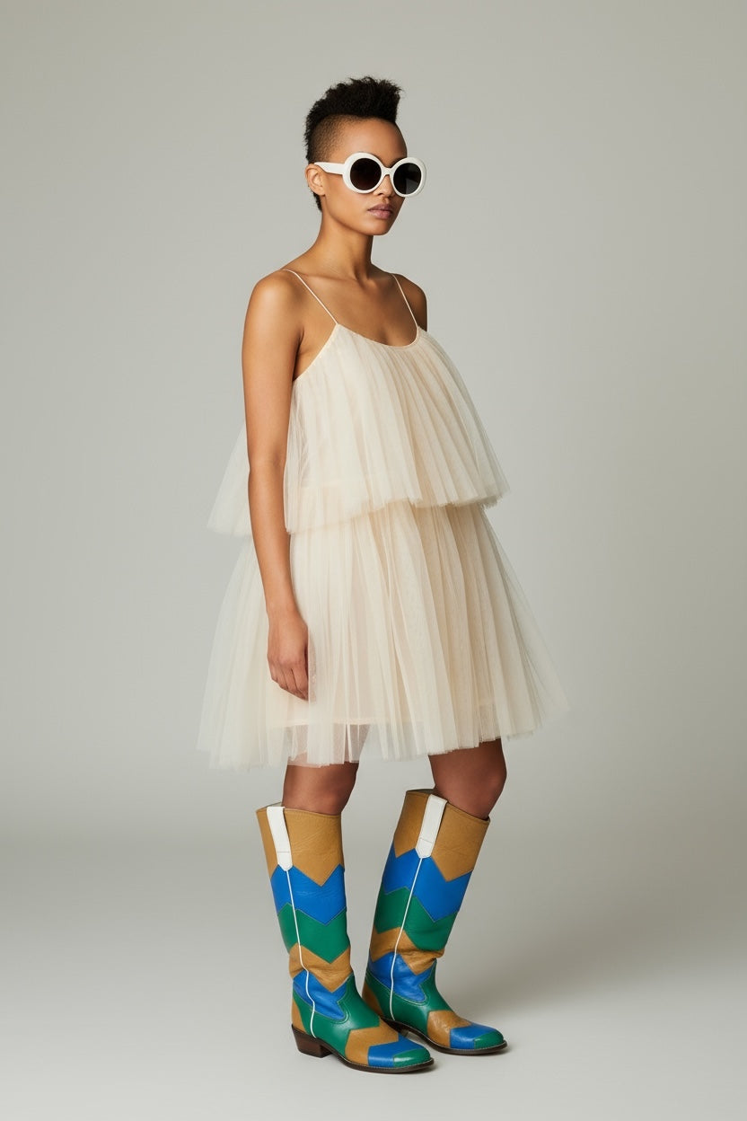 Multi-Color Chevron Riding Boots