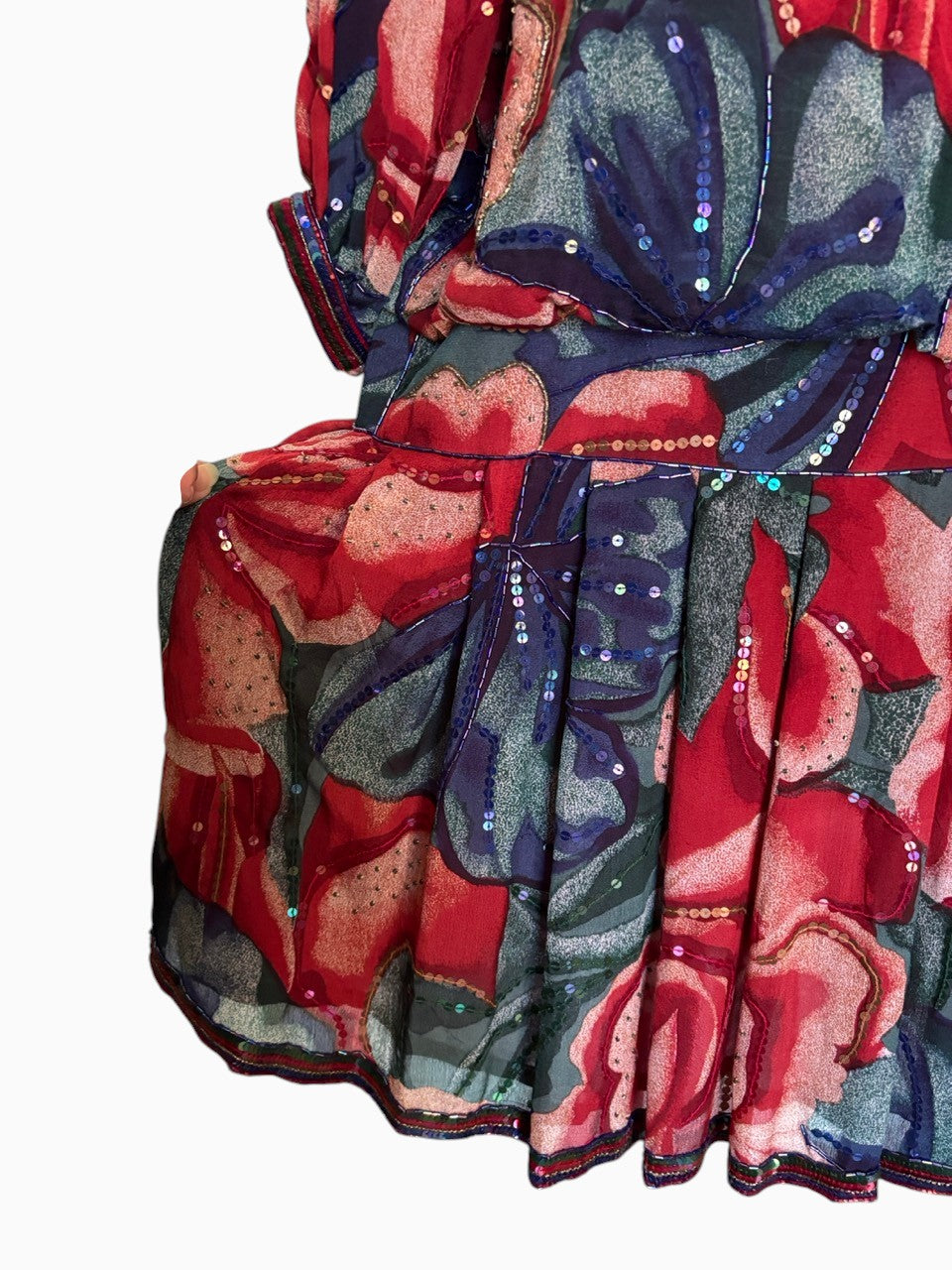 Floral Watercolor Print Dropwaist Dress