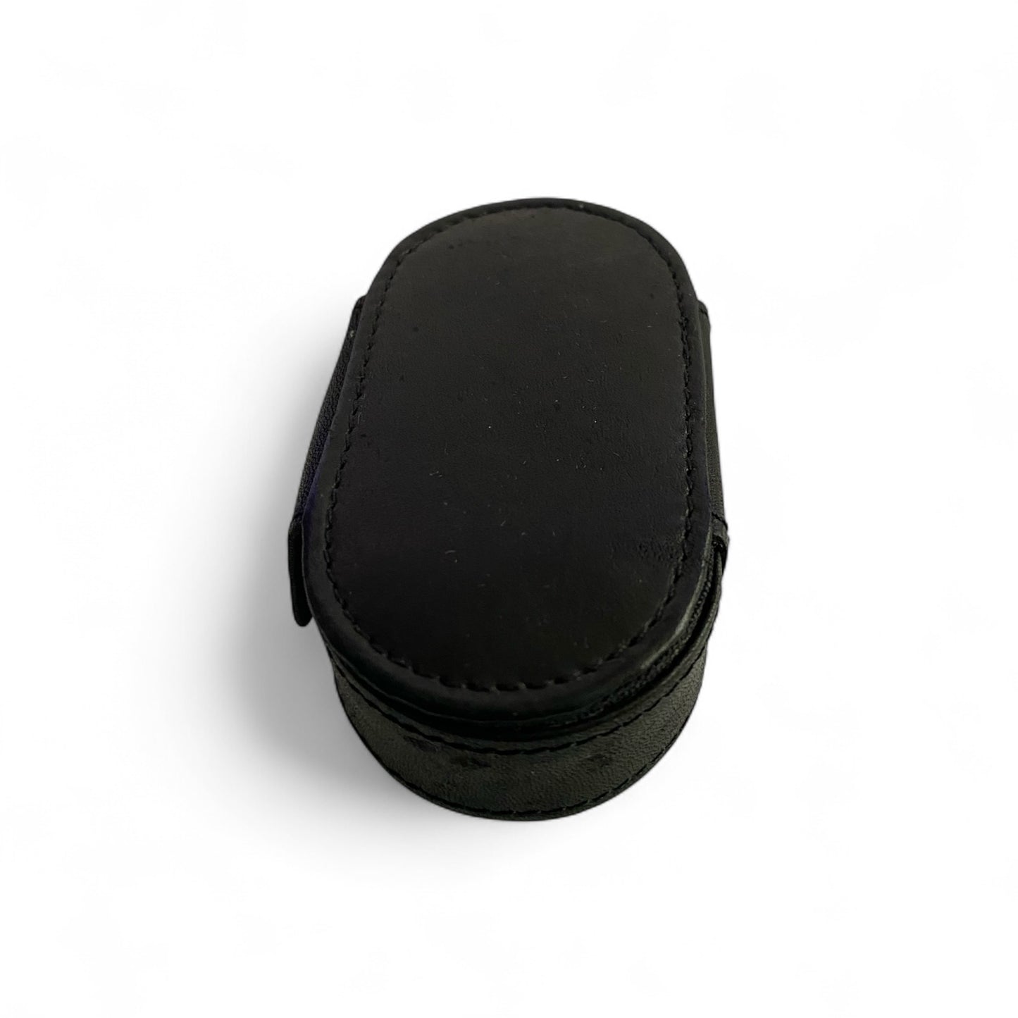 Vintage Black Leather Lipstick Case Mirror