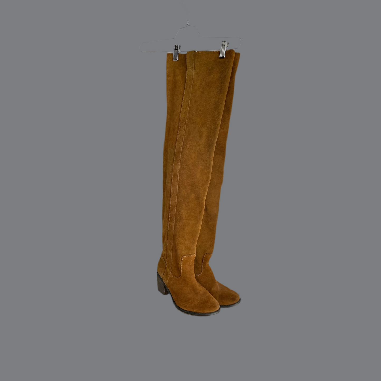 Camel Suede Thigh High Boots