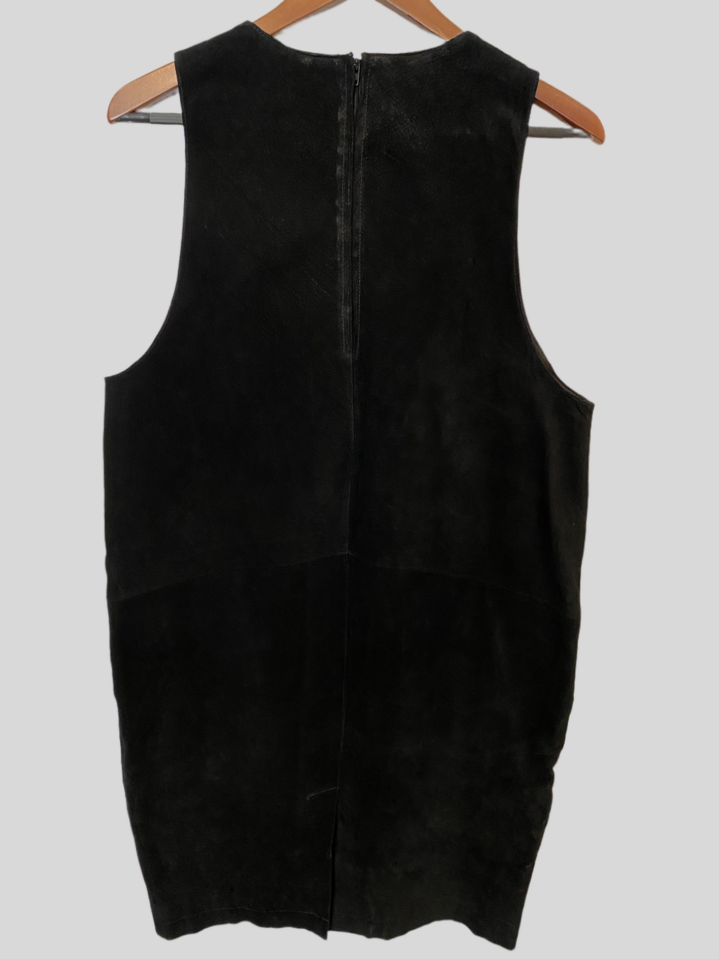 Ellen Ashley Suede Pinafore Dress