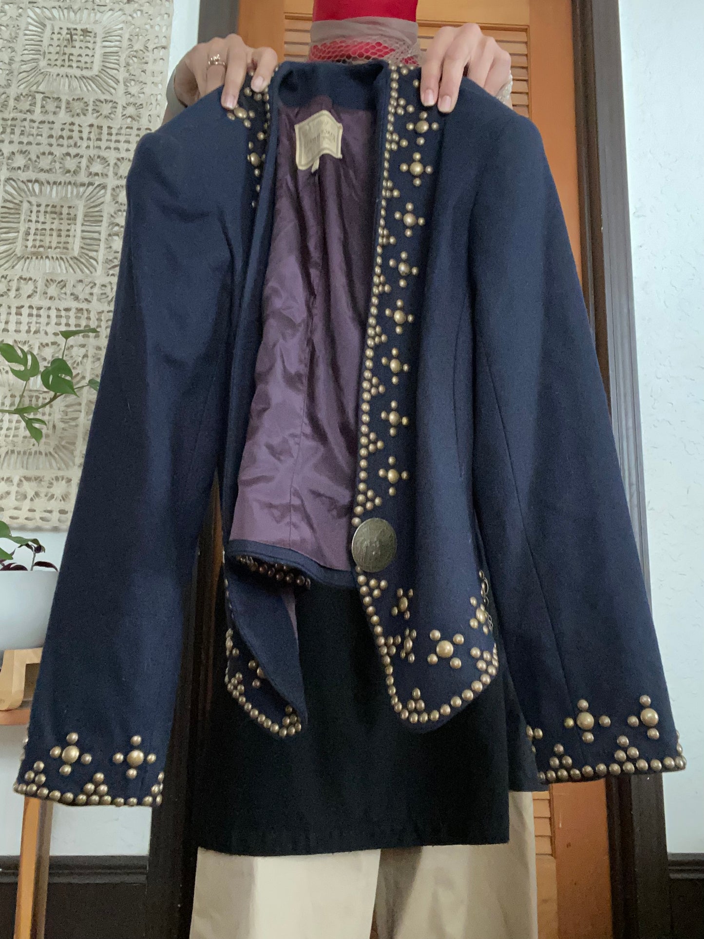 Double DD Studded Wool Tailored Blazer