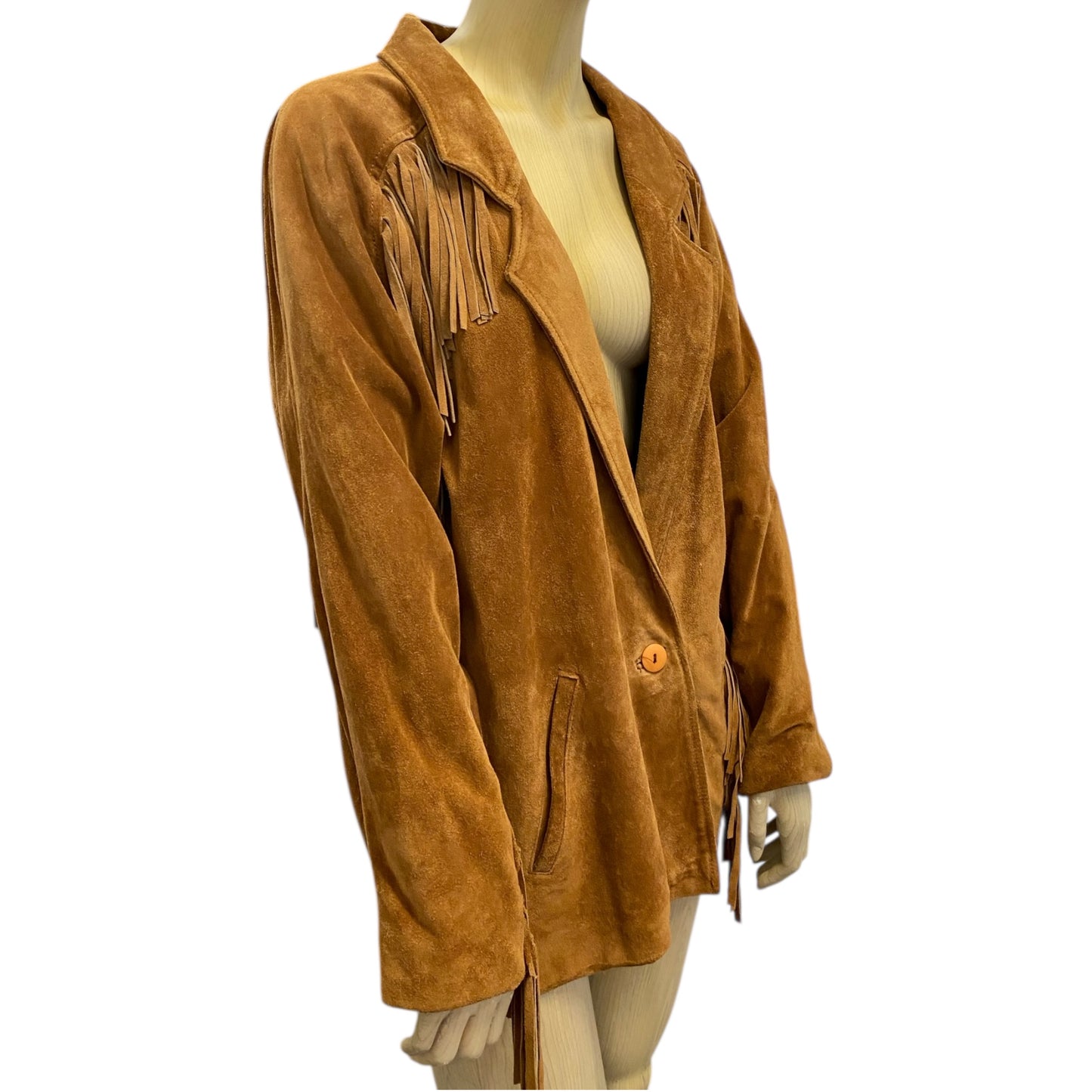 Comint Tan Suede Fringe Blazer Jacket