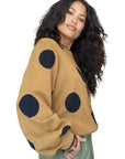 Brown Crewneck Sweater Black Dots