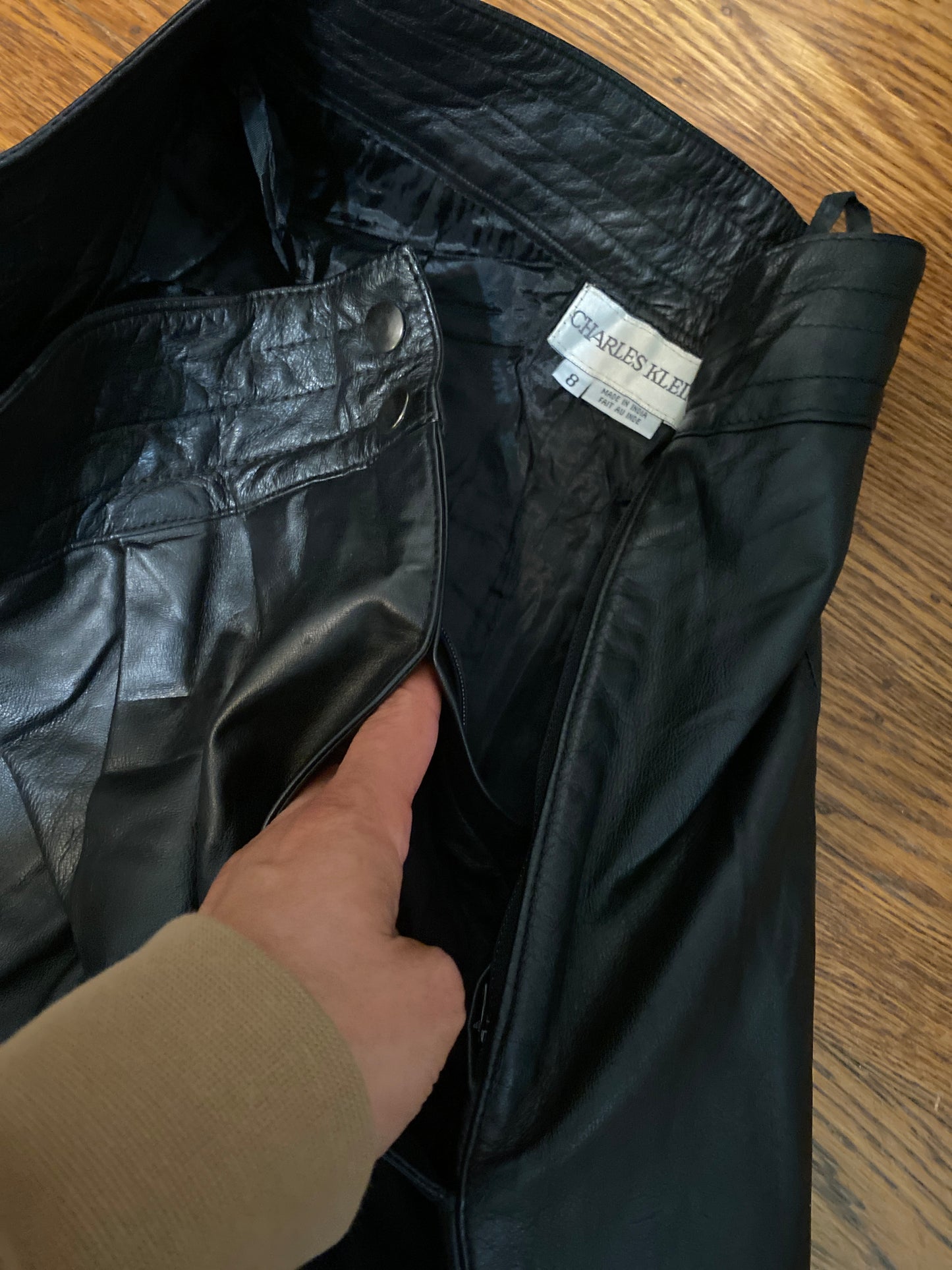 1980s Charles Klein Black Leather Trousers