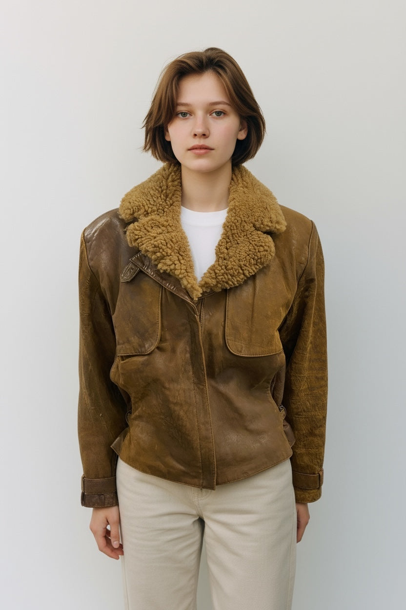 Banana Republic Sherpa Leather Jacket