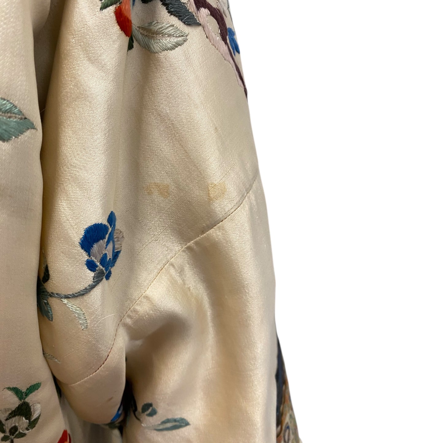 Circa 19th Century Chinese Silk Embroidered Rabbit Fur Lined Coat