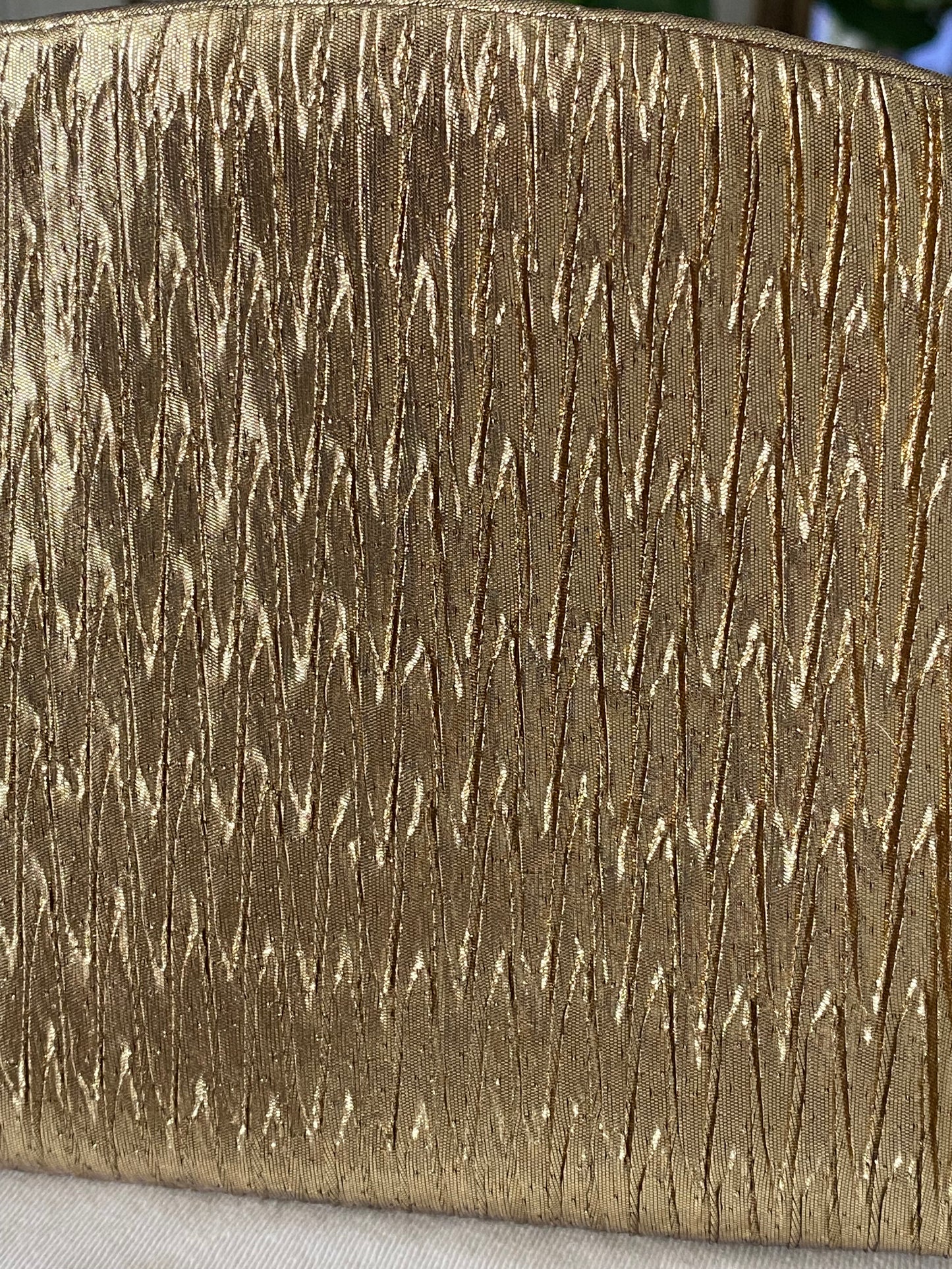 Gold Lamé Wedged Crossbody Purse