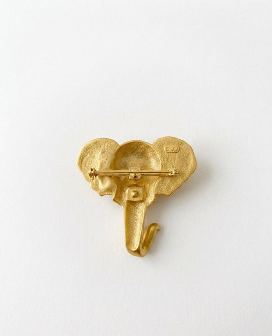 JJ stamped elephant brooch