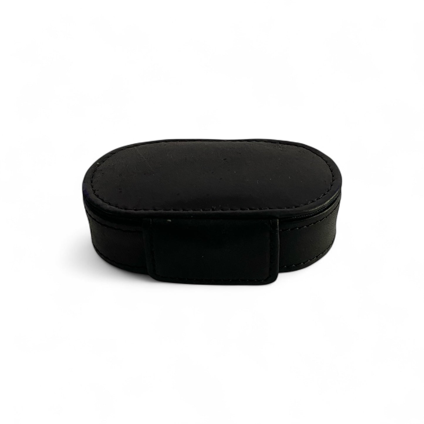 Vintage Black Leather Lipstick Case Mirror