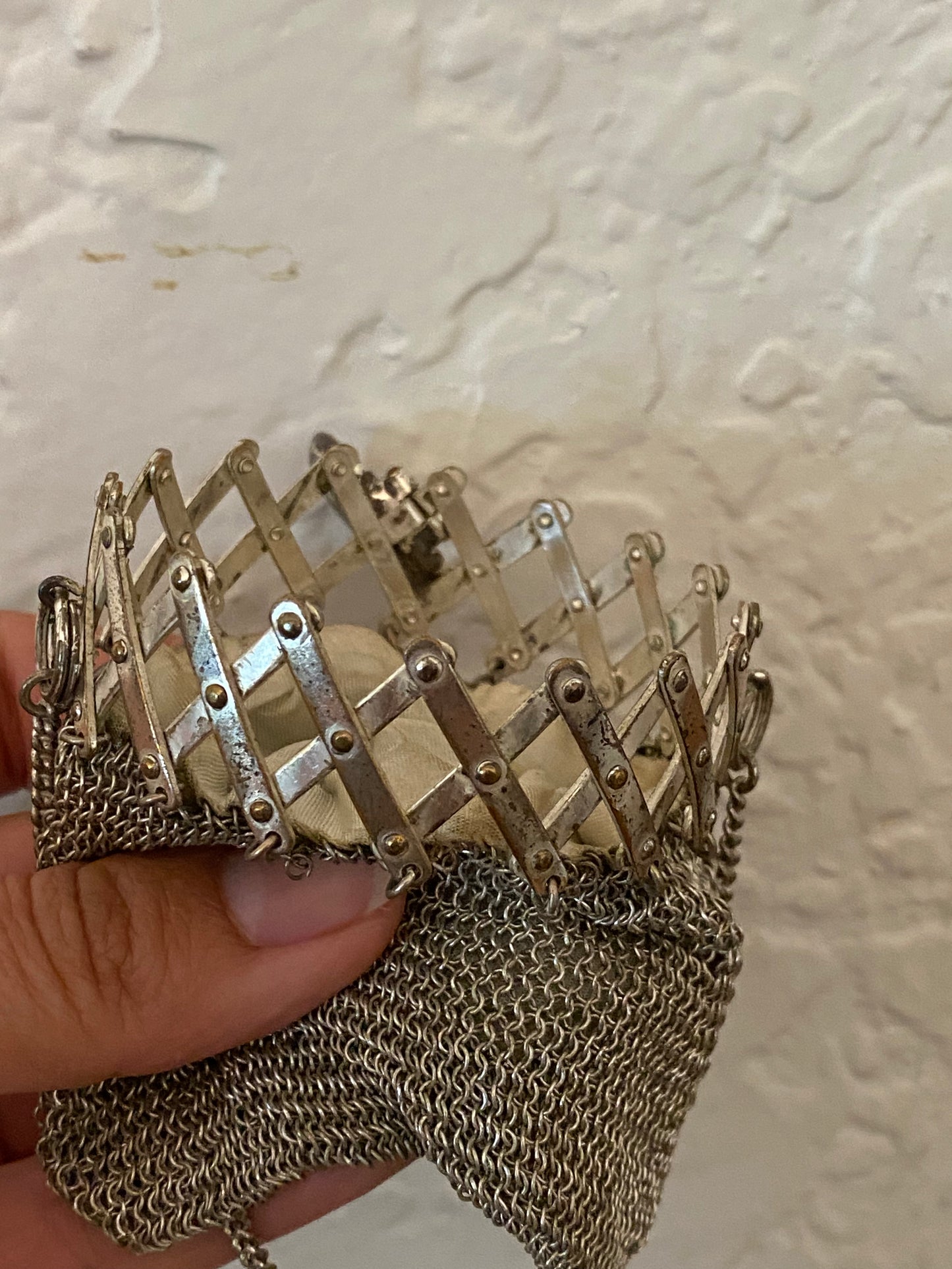 Vintage Silver Mesh Evening Purse – Made in US Zone Germany (1945–1950s)