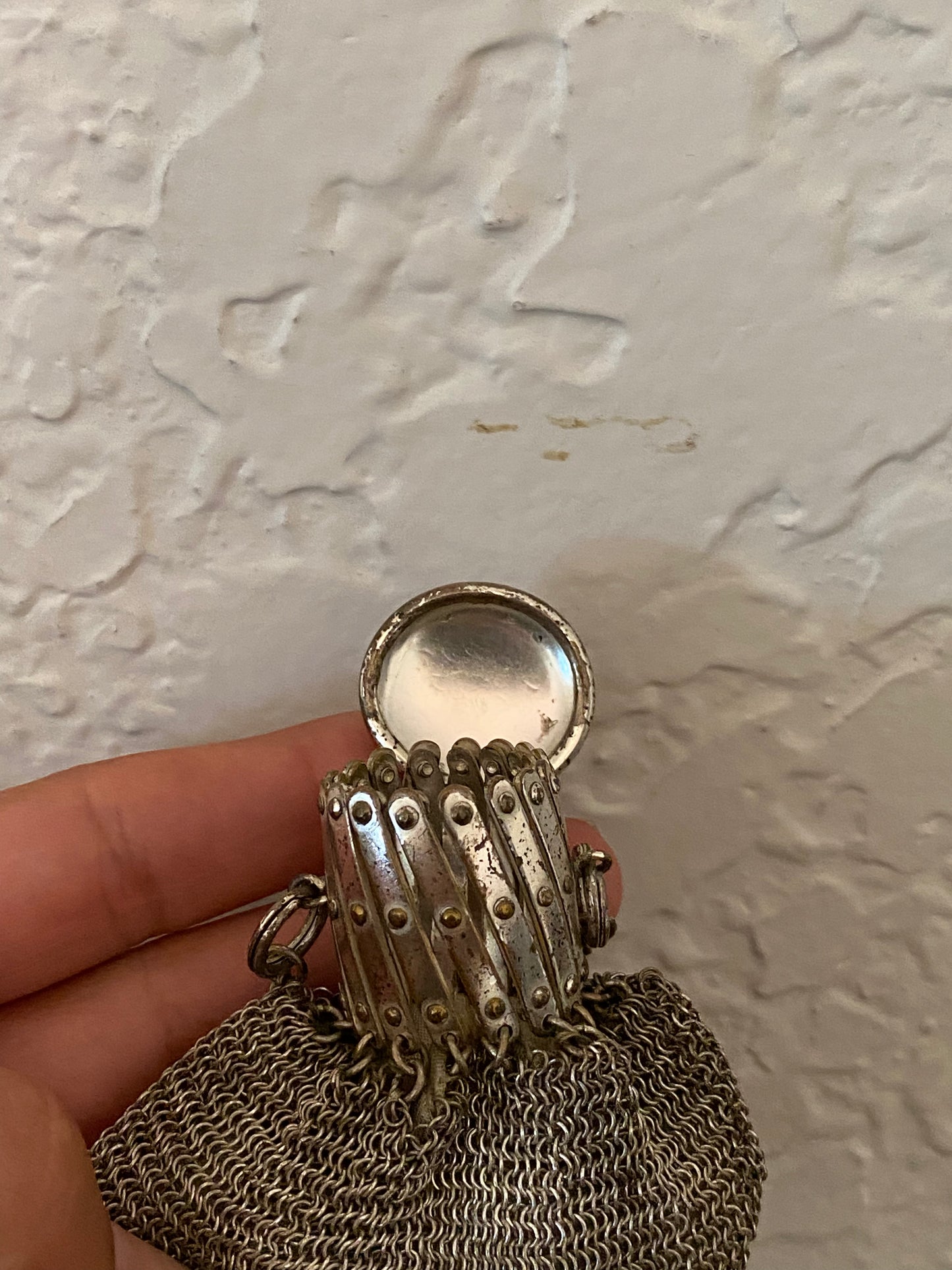 Vintage Silver Mesh Evening Purse – Made in US Zone Germany (1945–1950s)