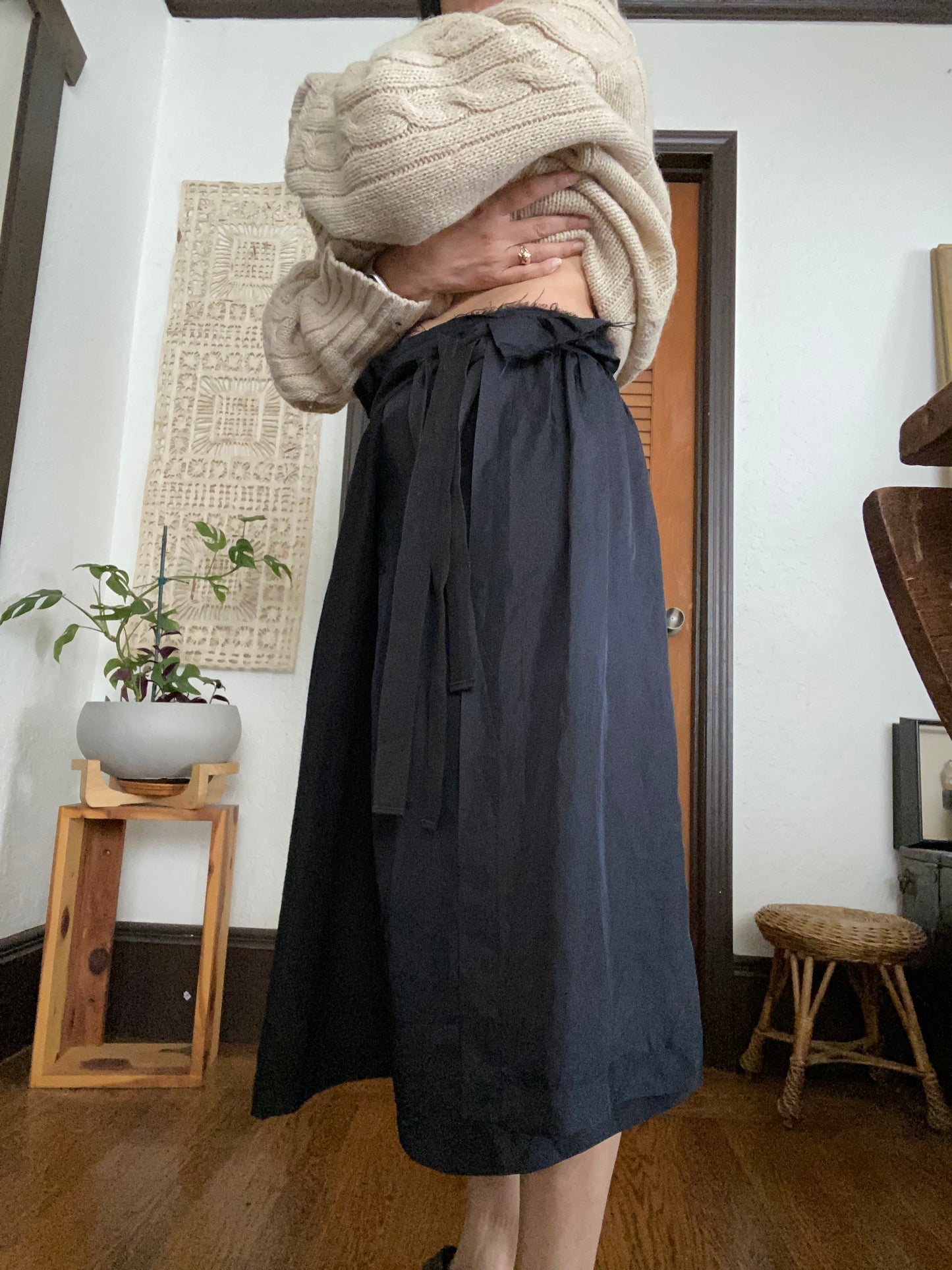 COMME des GARCON Tricot Black Wrap Skirt
