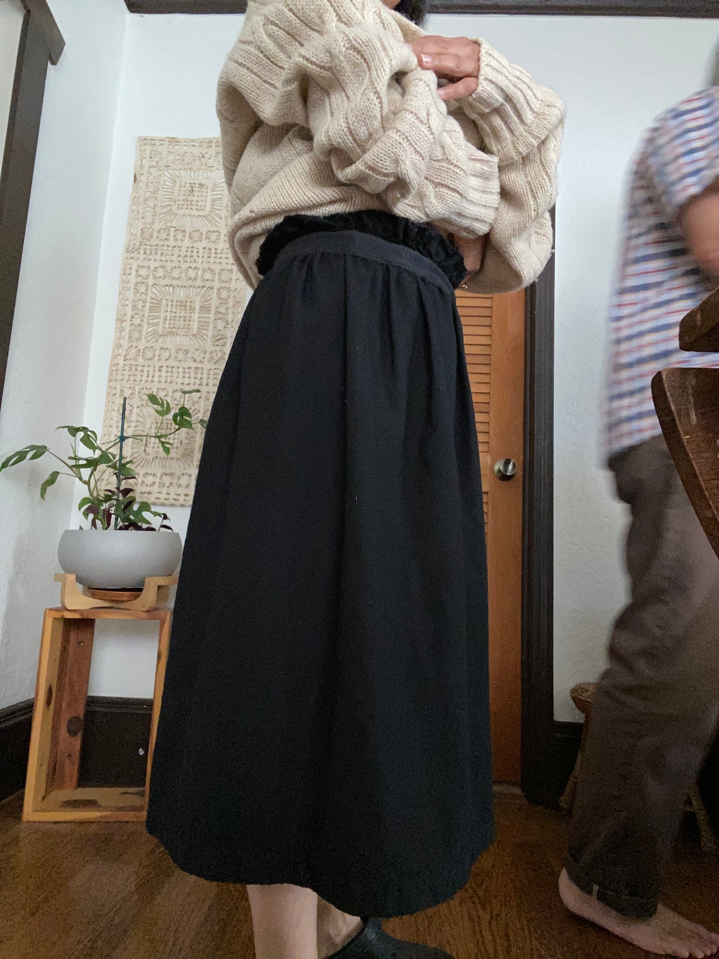 COMME des GARCON Tricot Black Wrap Skirt