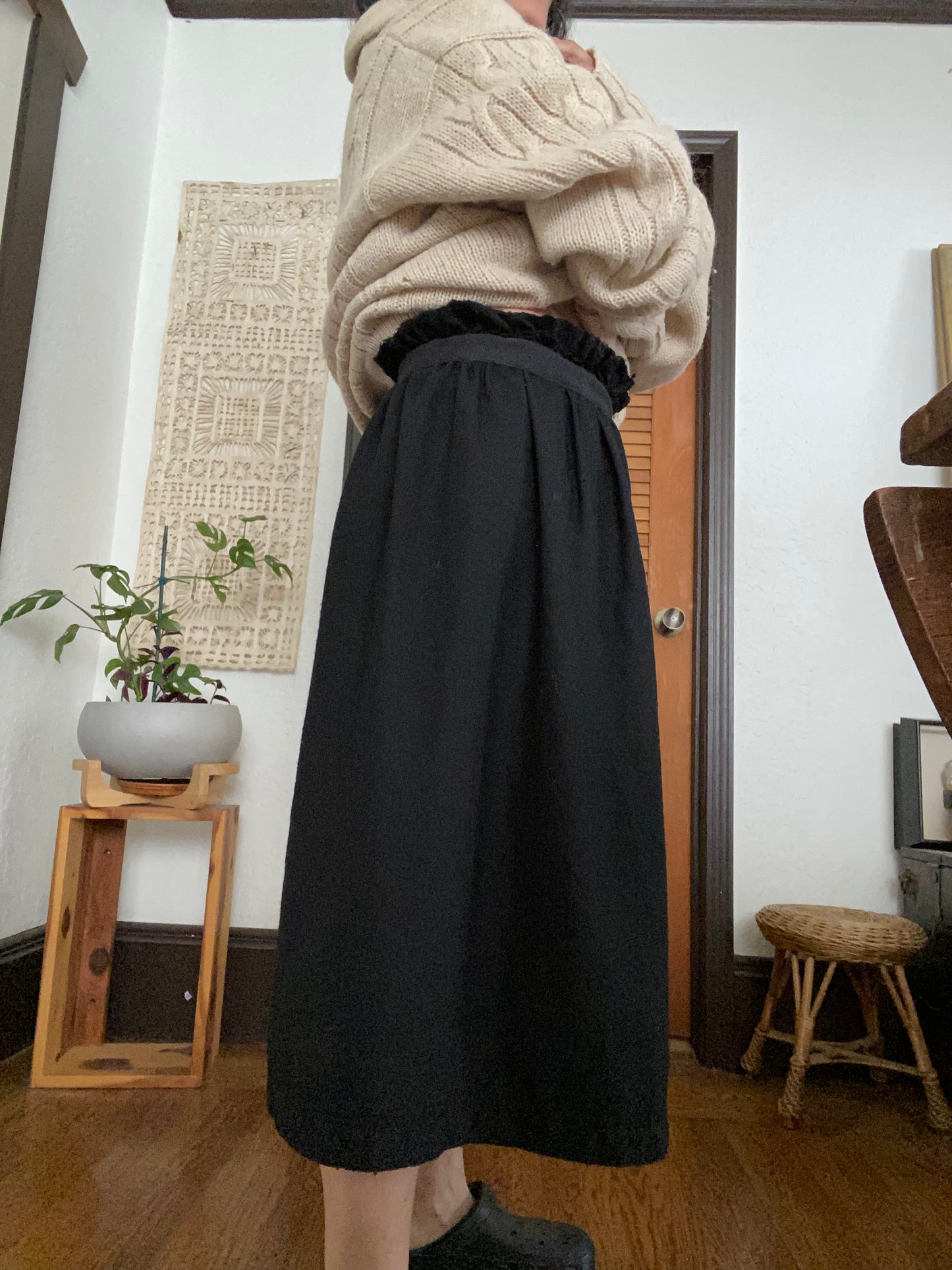 COMME des GARCON Tricot Black Wrap Skirt
