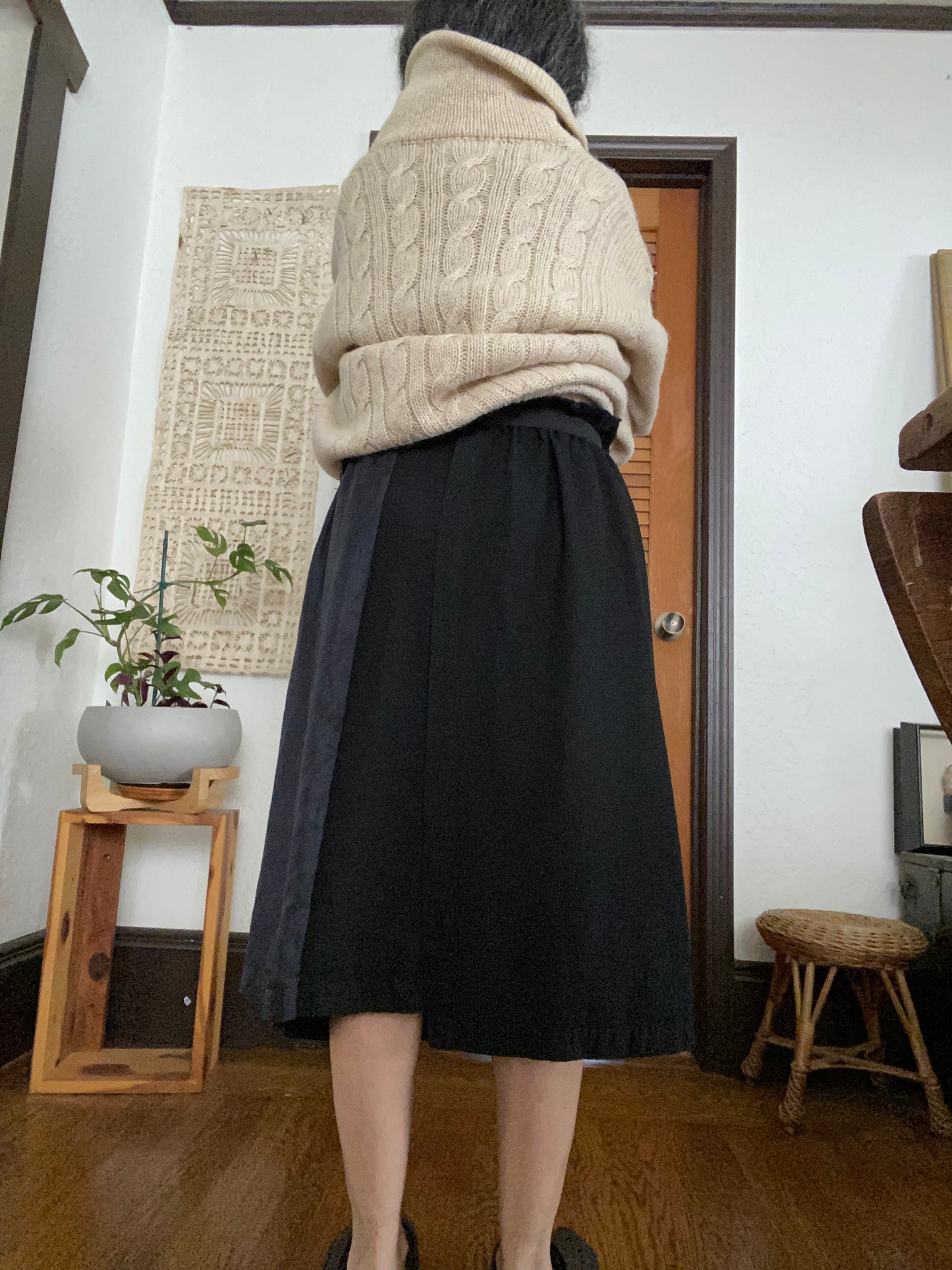 COMME des GARCON Tricot Black Wrap Skirt