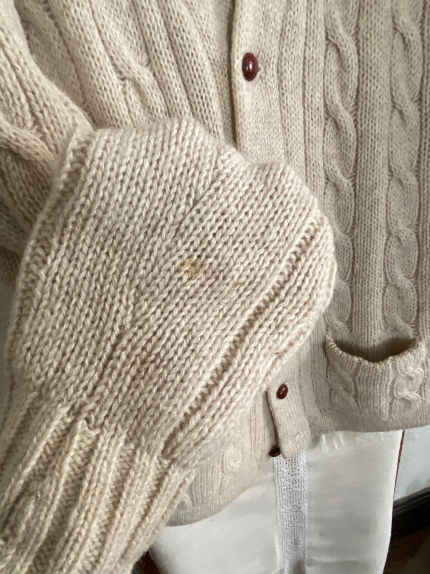 Vintage 70s/80s Grodins Wool Cable Knit Cardigan