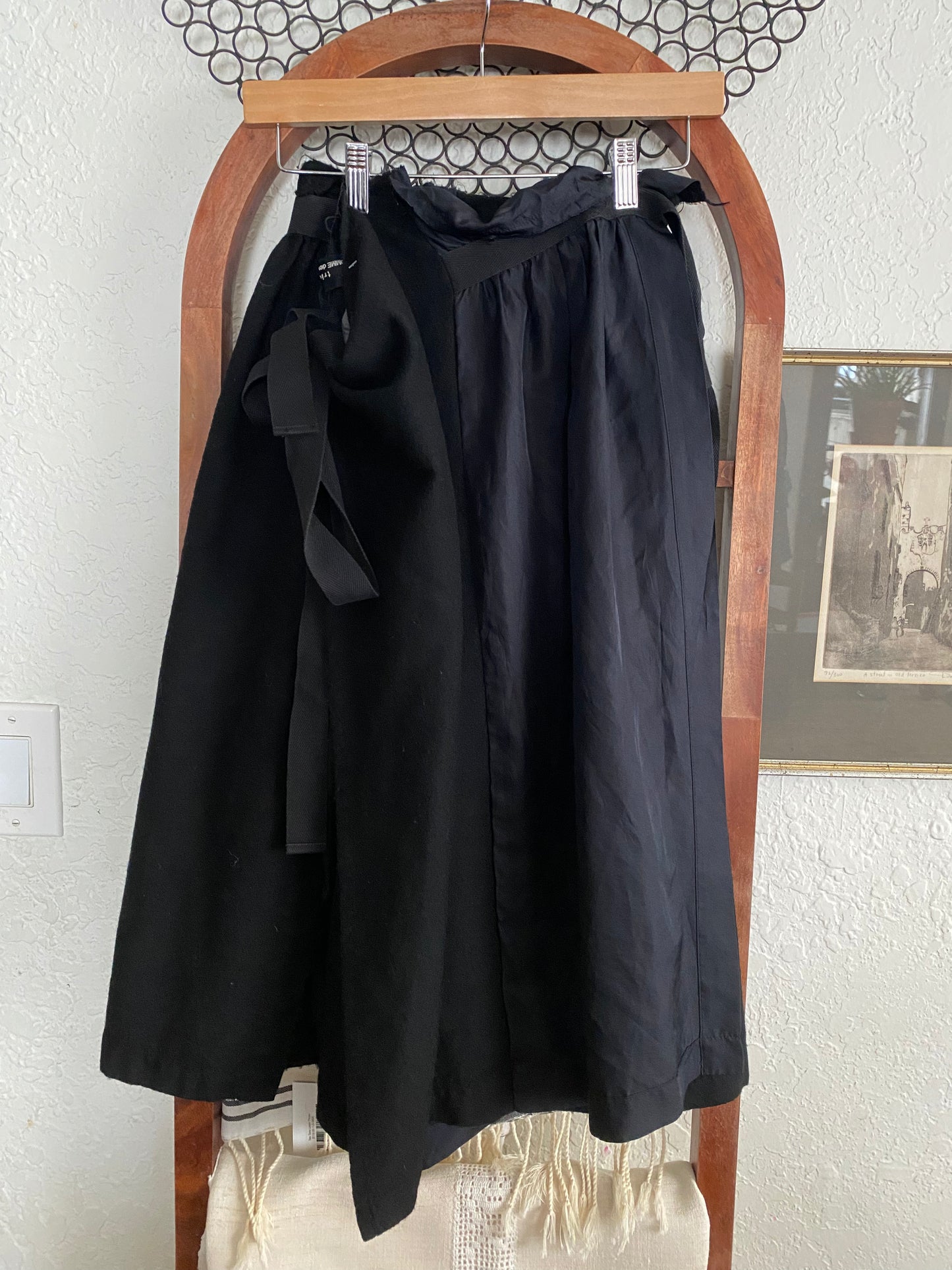 COMME des GARCON Tricot Black Wrap Skirt