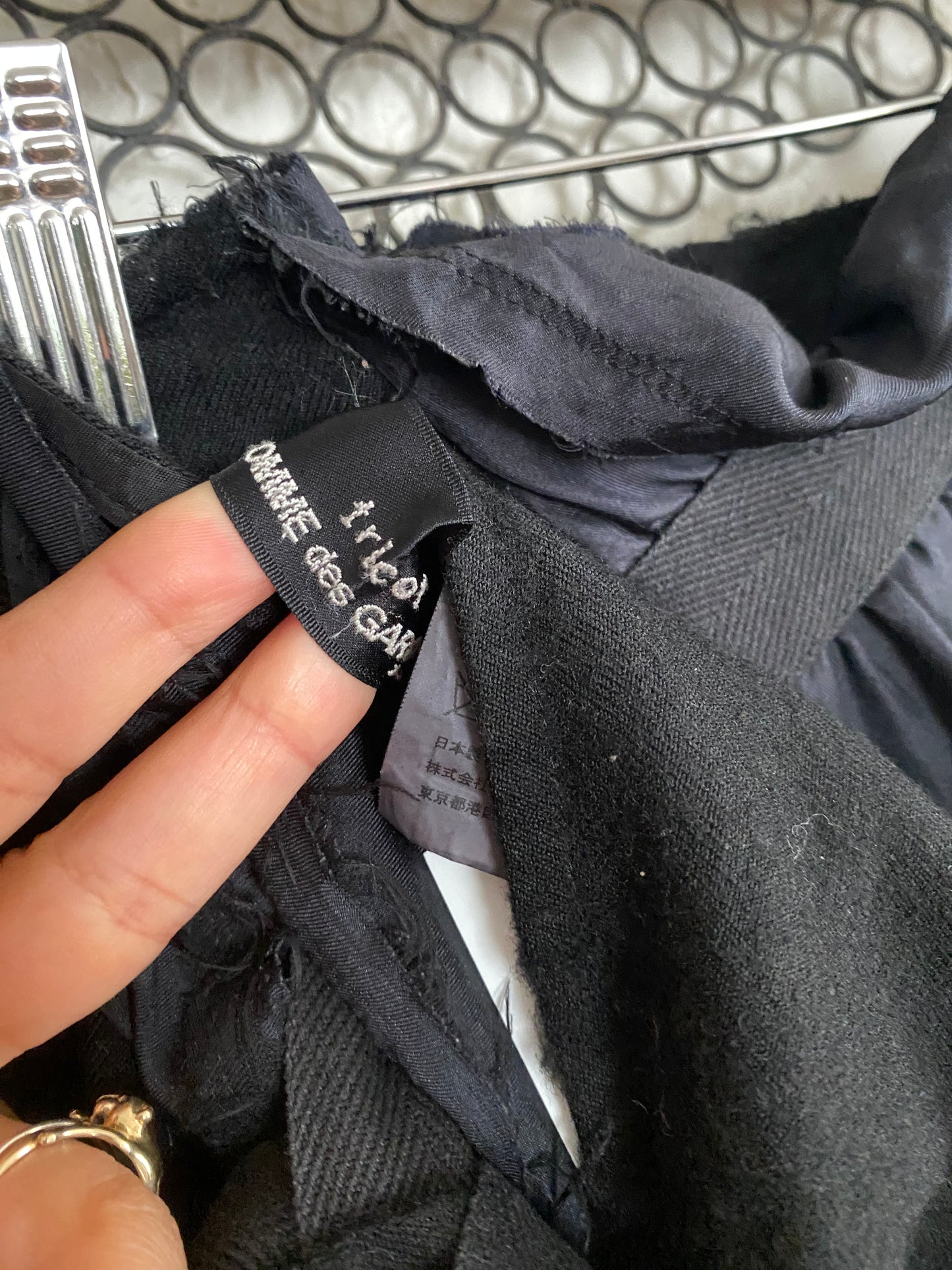 COMME des GARCON Tricot Black Wrap Skirt