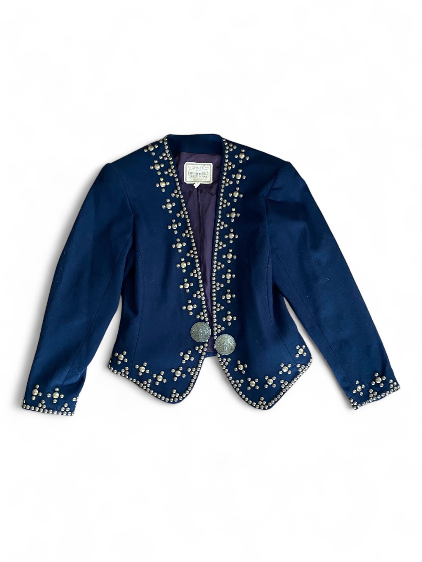 Double DD Studded Wool Tailored Blazer