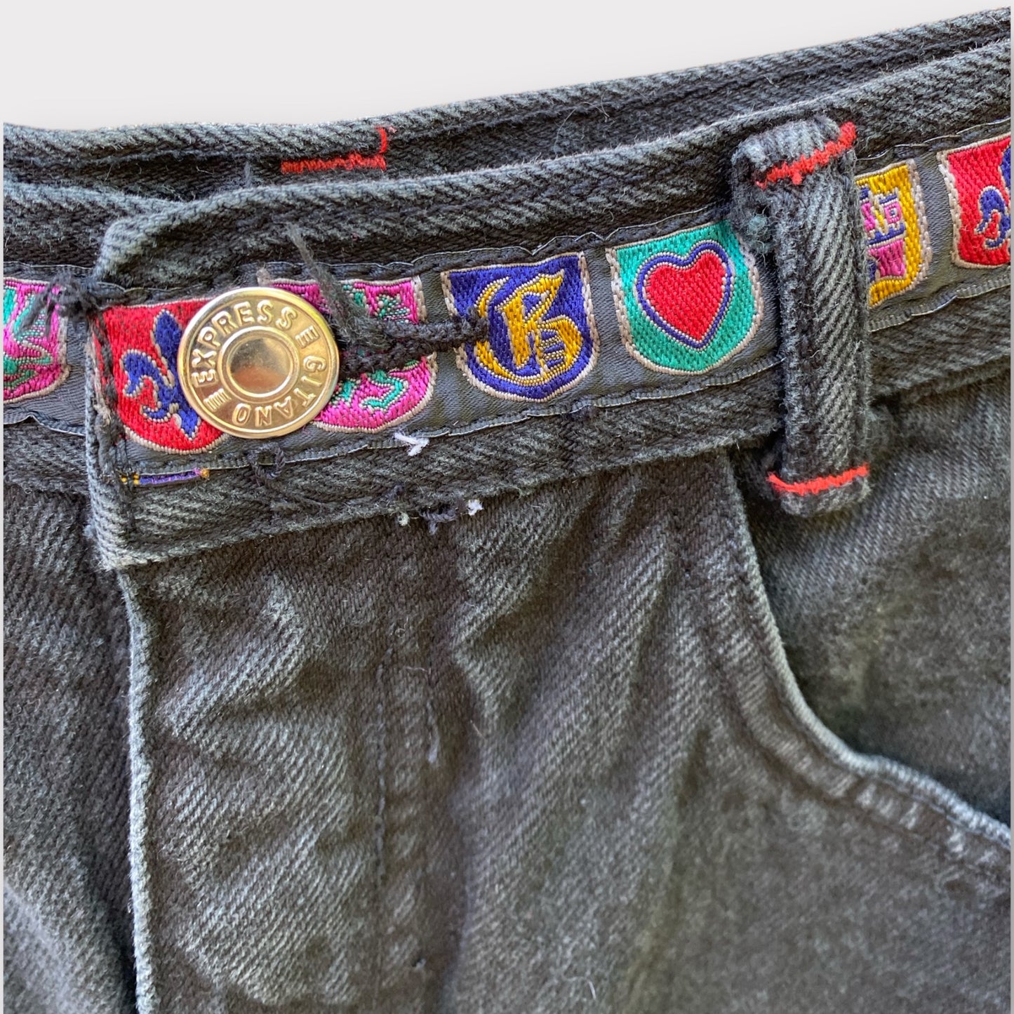 Gitano Black Denim Pencil Skirt