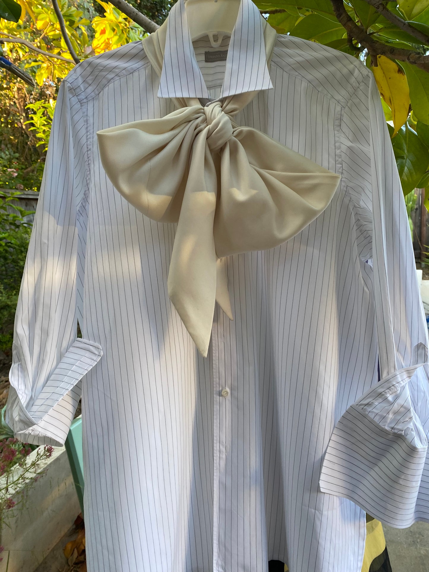 Extra large ivory scarf bow