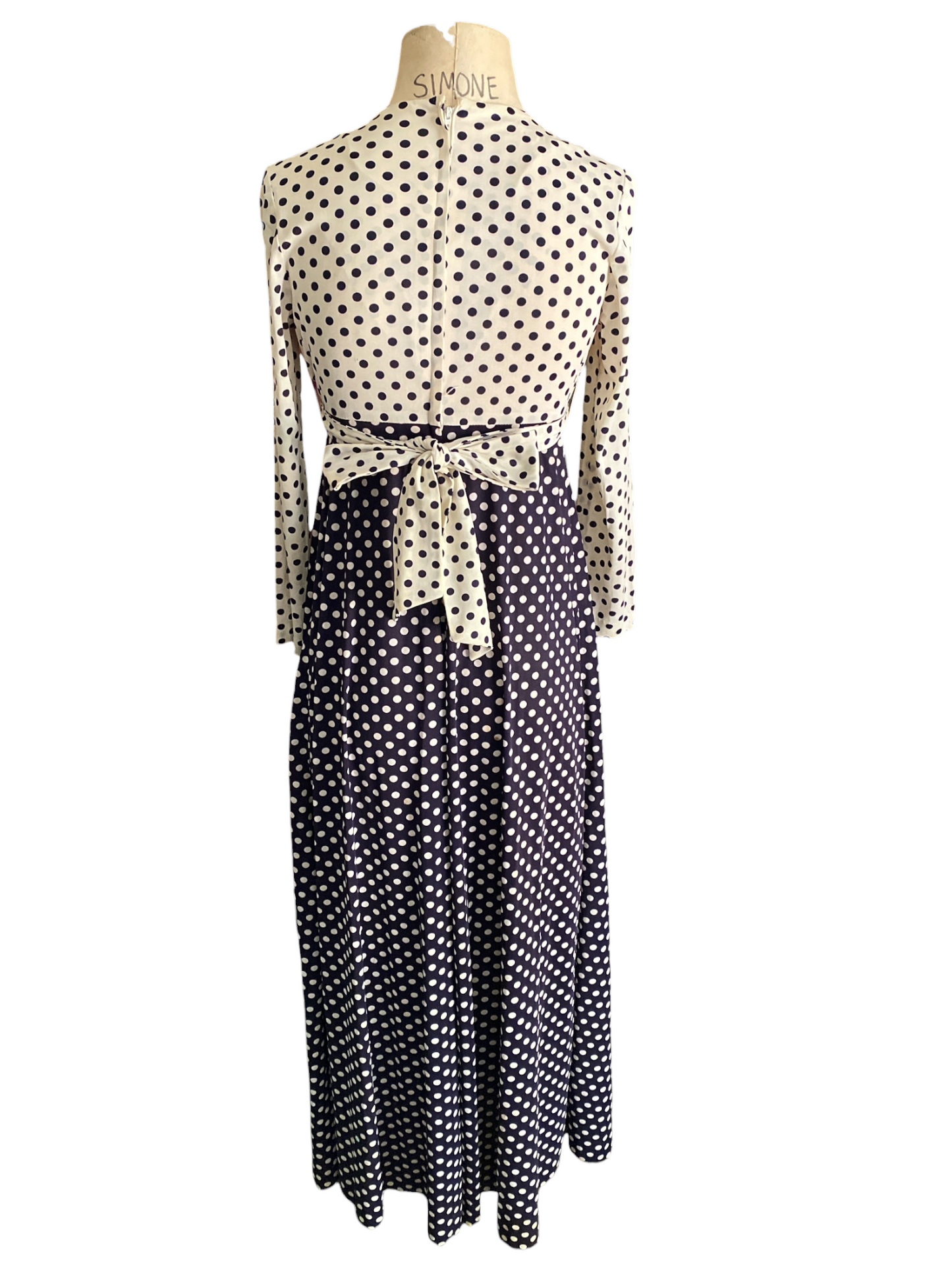 70s Joseph Magnin Polka Dot Maxi Dress