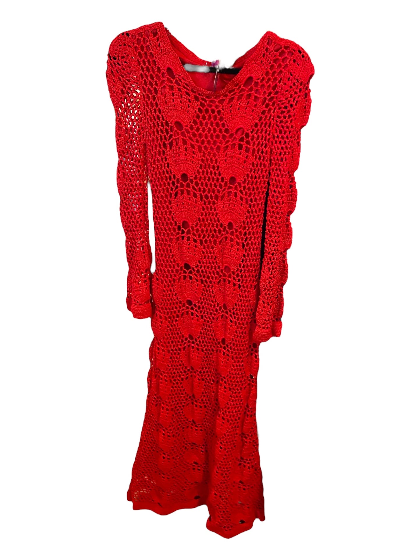 Red Crochet Maxi Dress