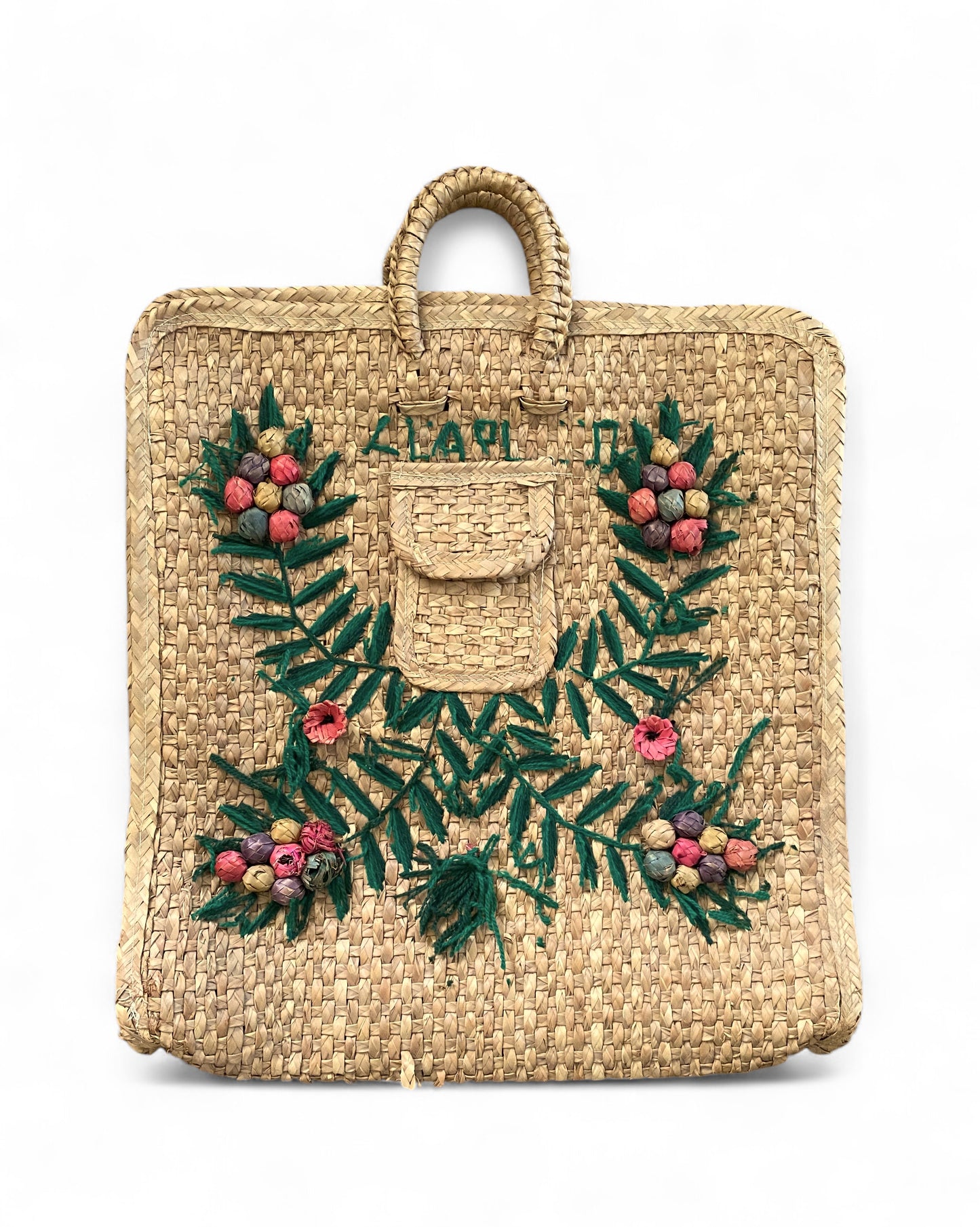 1970s Acapulco Tourist Palma Embroidered Beach Bag