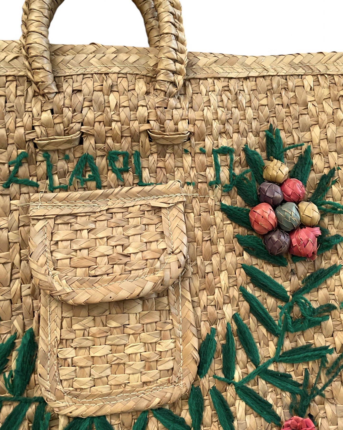 1970s Acapulco Tourist Palma Embroidered Beach Bag