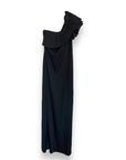 Victor Costa Black Dress Asymmetrical Pleated Shoulder