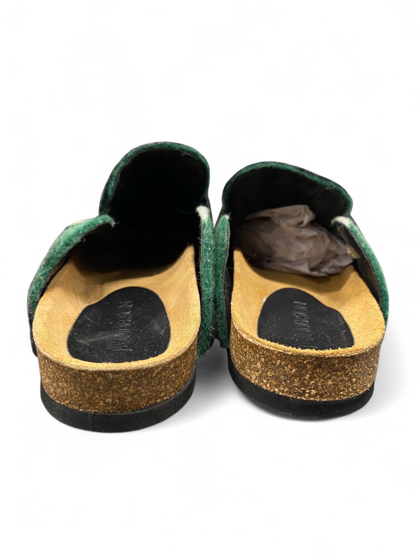 JW Anderson Green Landscape Felt Clog Mules