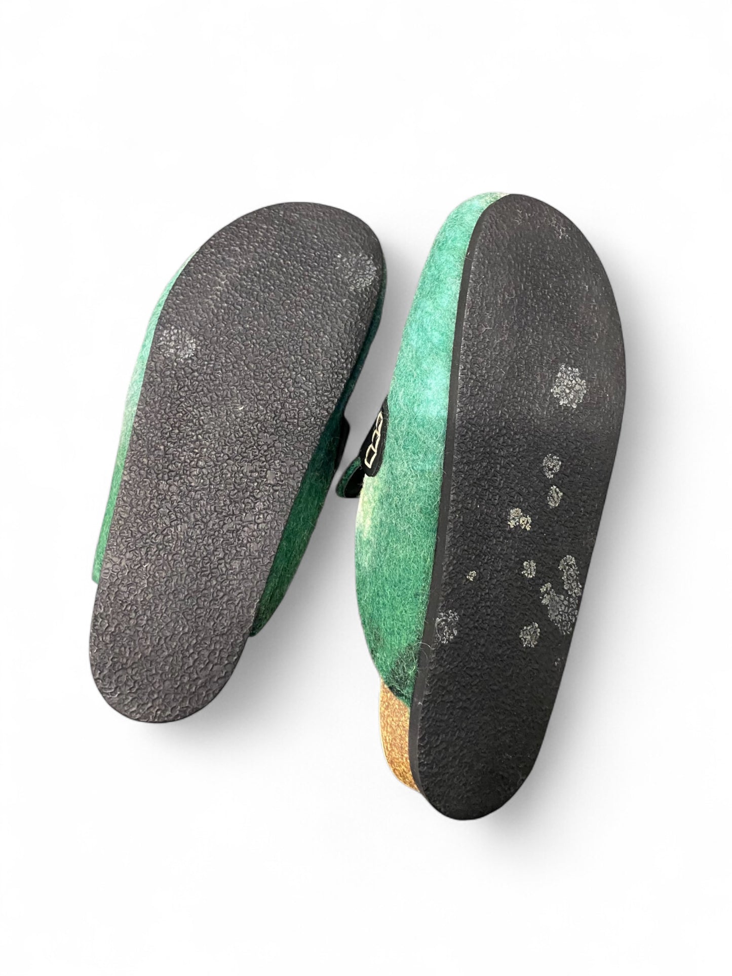 JW Anderson Green Landscape Felt Clog Mules