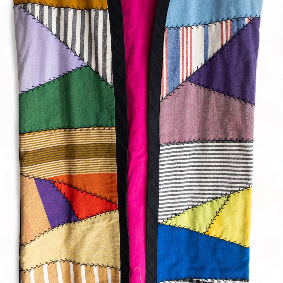 Josefa Mexico Colorful Cotton Patchwork Sleeveless Duster Vest