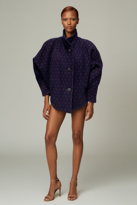 Byblos Wool Purple Batwing Jacket