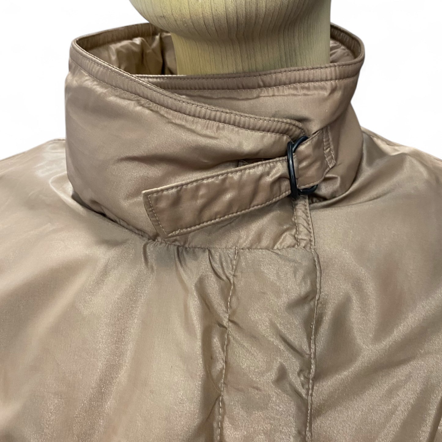 Lustrous Belted Puffer Coat