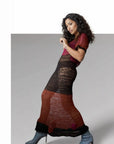 Agatha Color Block Crochet Dress