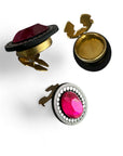 Vintage Ruby Gem Button Covers