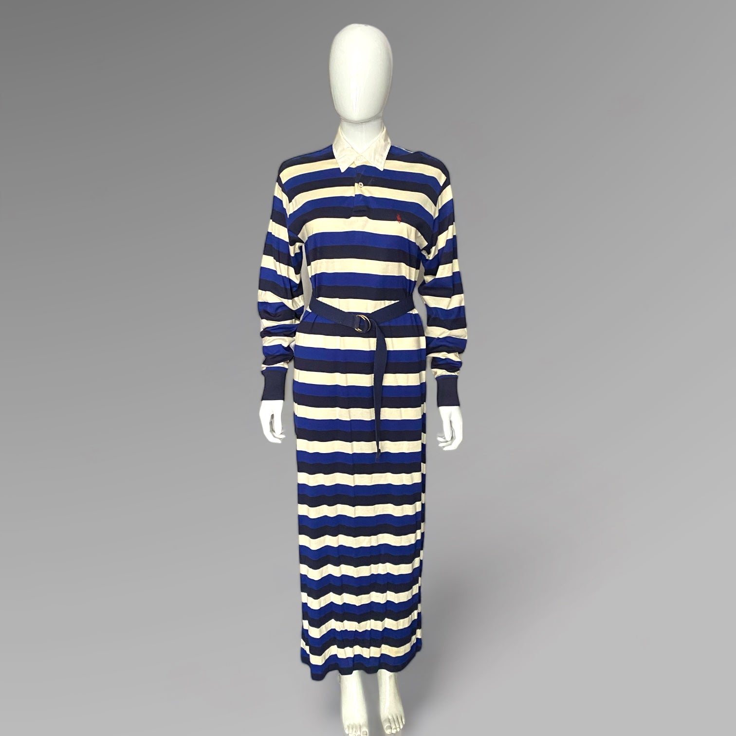 90s Polo Ralph Lauren Striped Henley Maxi Dress – LaliSimone